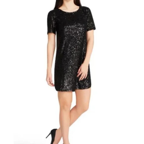 BB Dakota by Steve Madden Hit The Lights Black Sequin Mini Dress - Picture 1 of 14
